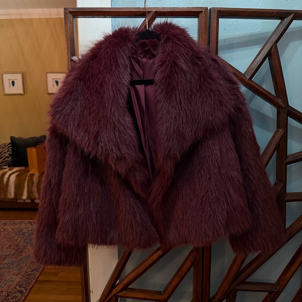 Plush Burgundy Teddy Jacket